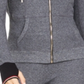 Tommy Hilfiger Sport Waffle Knit Hoodie com zíper, cinza, tamanho GG, feminino