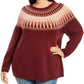 Suéter feminino canelado metálico plus size Style &amp; Co vermelho tamanho 0X