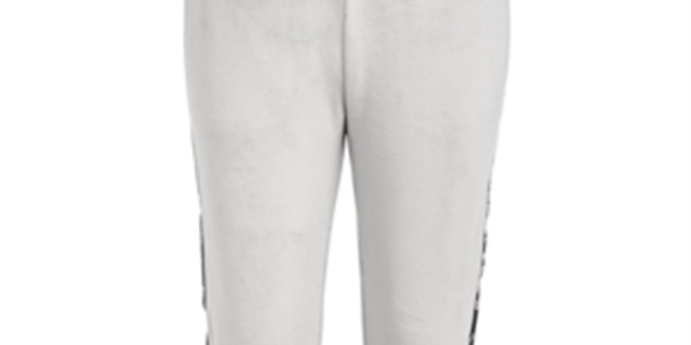 Calça de moletom de veludo com fita lateral para meninas Ideology, cinza, tamanho 6