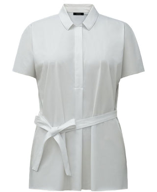 Camiseta feminina Alfani com gola amarrada na cintura, branca, tamanho M