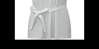 Camiseta feminina Alfani com gola amarrada na cintura, branca, tamanho M