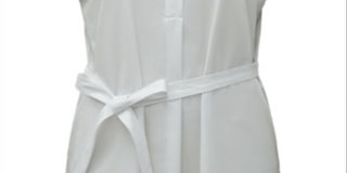 Camiseta feminina Alfani com gola amarrada na cintura, branca, tamanho M