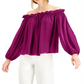 INC Top ombro a ombro feminino, roxo, tamanho P