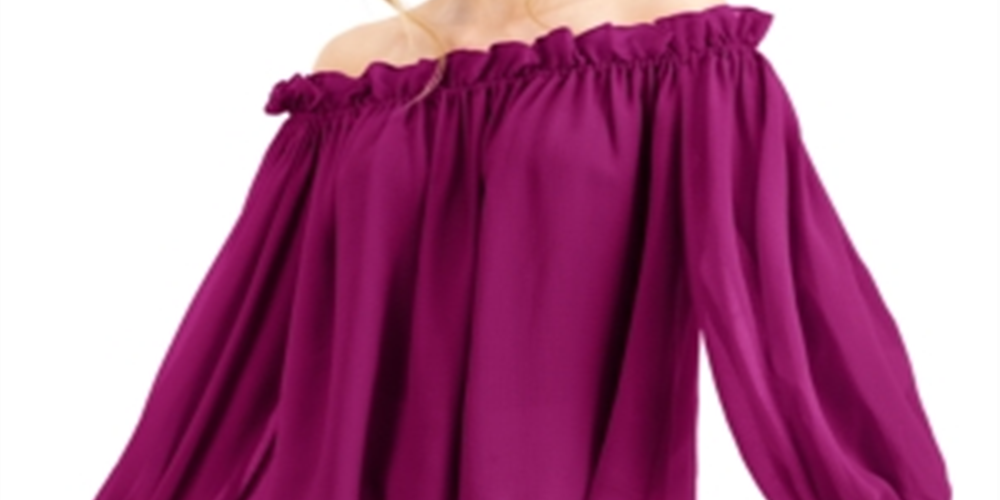 INC Top ombro a ombro feminino, roxo, tamanho P
