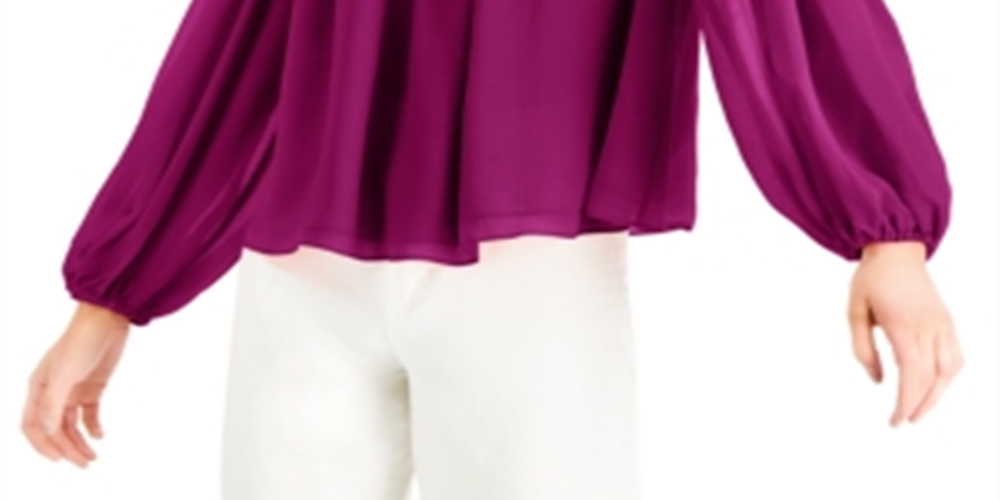 INC Top ombro a ombro feminino, roxo, tamanho P