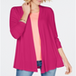 Karen Scott Cardigan drapeado com frente aberta, rosa, tamanho M, feminino