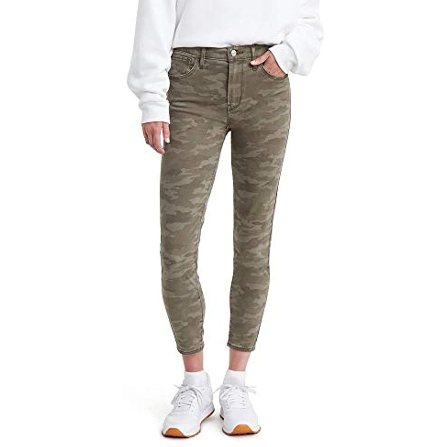 Calça jeans Levi's 720 High Rise Super Skinny Crop Camo Feminina Verde Tamanho 26