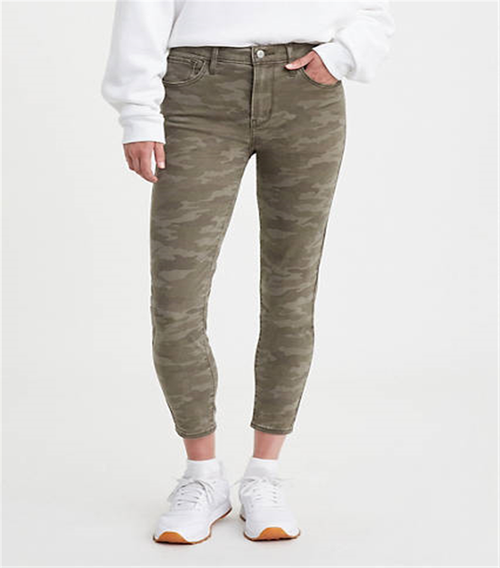 Calça jeans Levi's 720 High Rise Super Skinny Crop Camo Feminina Verde Tamanho 26