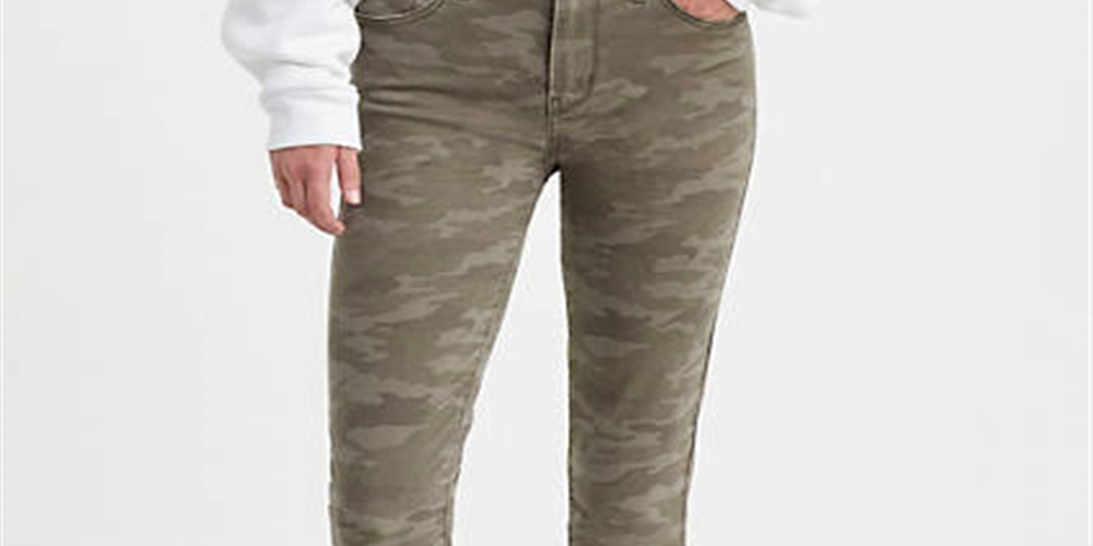 Calça jeans Levi's 720 High Rise Super Skinny Crop Camo Feminina Verde Tamanho 26