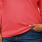 Karen Scott Blusa feminina de algodão com decote redondo, tamanho 3X, branca