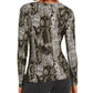 Blusa feminina com estampa animal e frente torcida INC International Concepts - Verde, tamanho XX-G