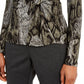Blusa feminina com estampa animal e frente torcida INC International Concepts - Verde, tamanho XX-G