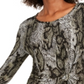 Blusa feminina com estampa animal e frente torcida INC International Concepts - Verde, tamanho XX-G