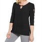 JM Collection Top Feminino O Ring Lattice Preto Tamanho Pequeno