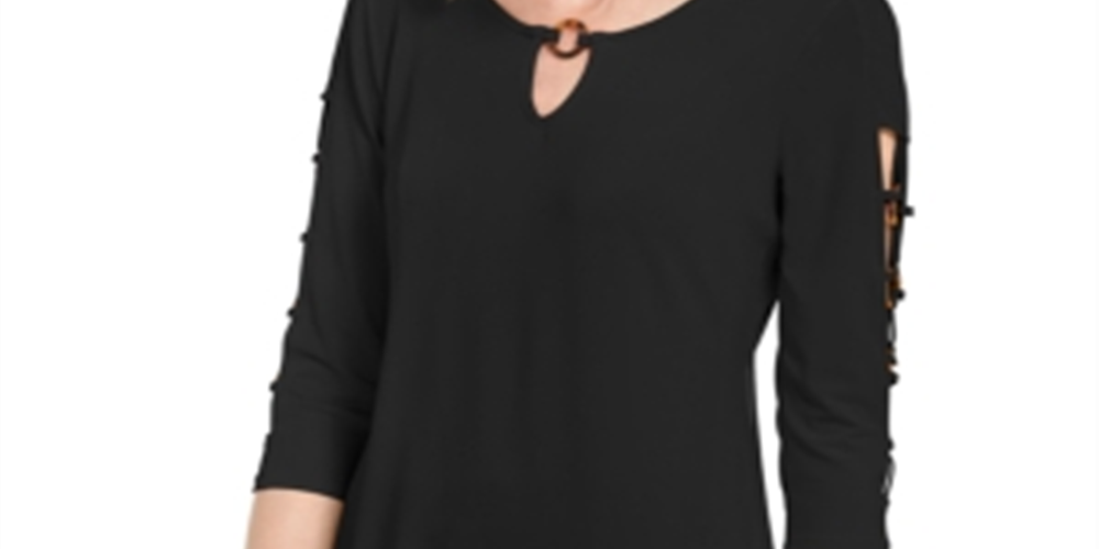 JM Collection Top Feminino O Ring Lattice Preto Tamanho Pequeno