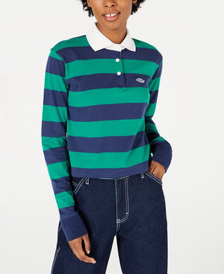 Camisa de rugby feminina Dickies de algodão, verde, tamanho grande