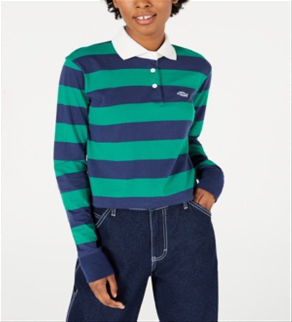 Camisa de rugby feminina Dickies de algodão, verde, tamanho grande