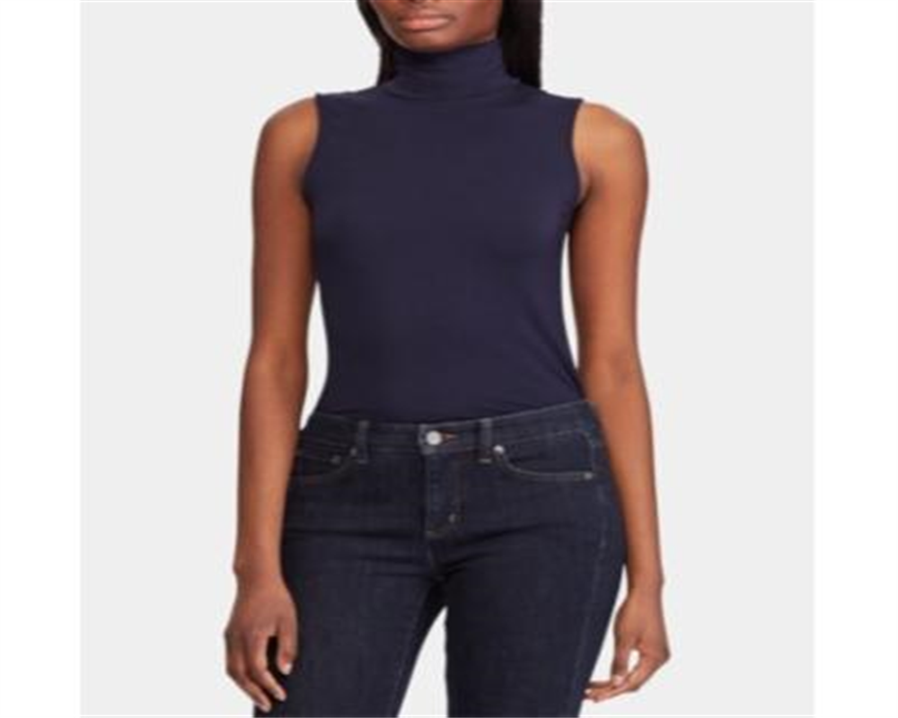 Blusa Ralph Lauren Feminina Gola Alta Sem Mangas Azul Tamanho XS
