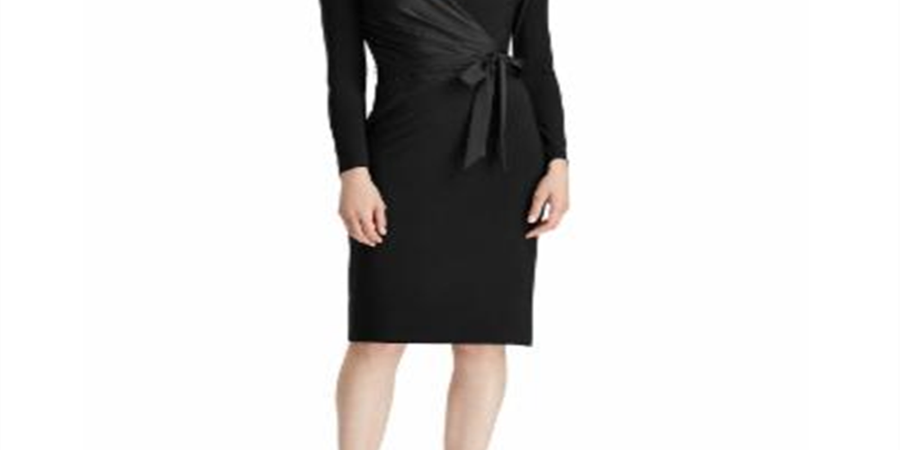 Vestido Ralph Lauren Feminino com Detalhe de Laço Preto Tamanho 8