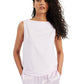 Alfani Modern Lounge Boat Neck Tank Top Feminino Roxo Tamanho Médio