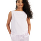 Alfani Modern Lounge Boat Neck Tank Top Feminino Roxo Tamanho Médio