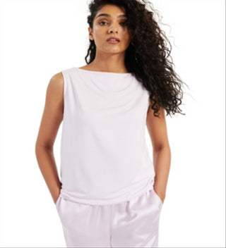 Alfani Modern Lounge Boat Neck Tank Top Feminino Roxo Tamanho Médio