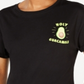Camiseta feminina Rebellious One Holy Guacamole de algodão com estampa preta, tamanho médio