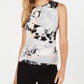 Blusa Calvin Klein Feminina Sem Mangas Patchwork Floral Cinza Tamanho Pequeno M