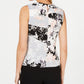 Blusa Calvin Klein Feminina Sem Mangas Patchwork Floral Cinza Tamanho Pequeno M