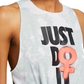 Camiseta regata Nike com estampa de logotipo feminino, verde, tamanho M