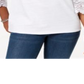 Top feminino Charter Club com acabamento em renda de algodão, branco, tamanho pequeno