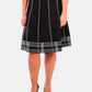 Saia midi plus size feminina NY Collection xadrez evasê cinza tamanho 1X