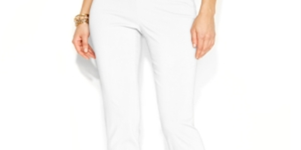 Calça Capri Essencial Feminina Alfani com Controle de Barriga Branca Tamanho 2