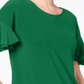 Blusa feminina com mangas franzidas INC International Concepts, verde, tamanho pequeno