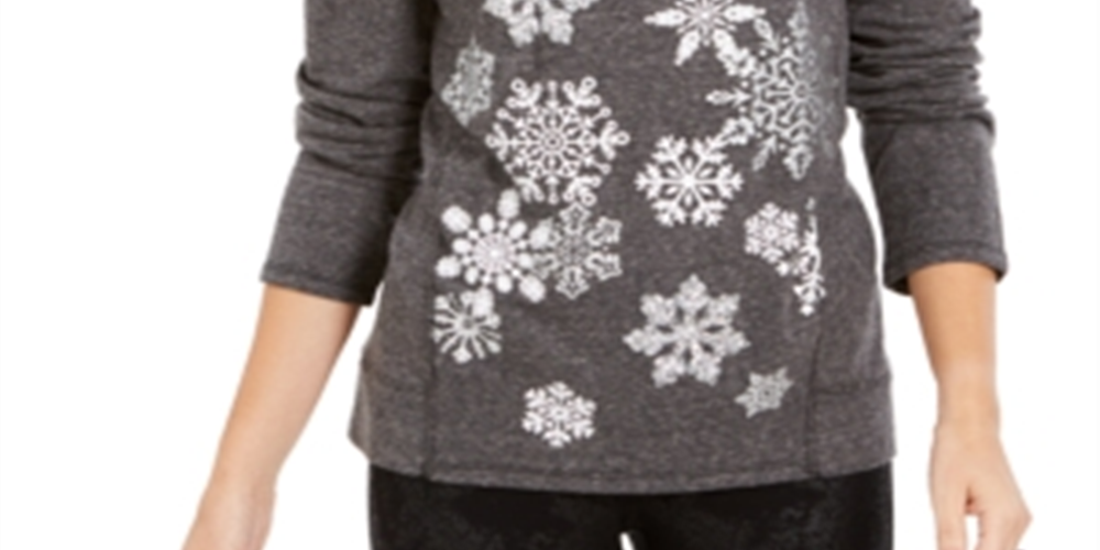 Blusa casual estampada feminina Style &amp; Co cinza tamanho 1X