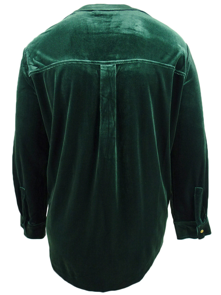 Blusa Ralph Lauren Plus Size Feminina de Veludo Elástico Verde Tamanho 1X