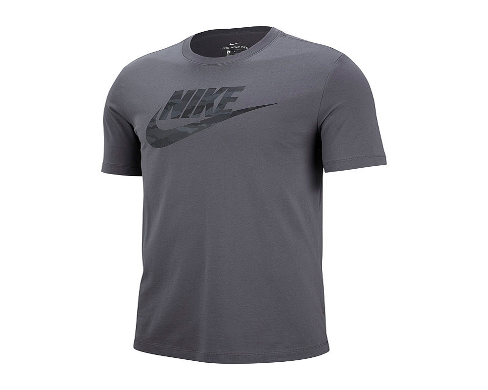 Camiseta Nike Sportswear Camo Swoosh Masculina Cinza Tamanho M