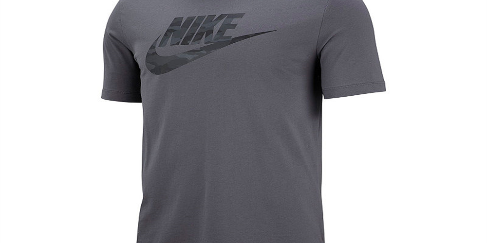 Camiseta Nike Sportswear Camo Swoosh Masculina Cinza Tamanho M