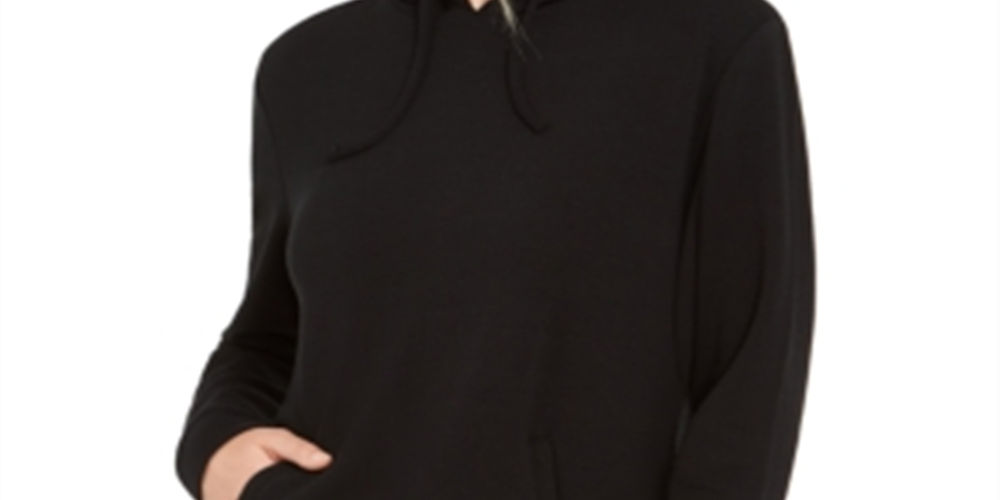Moletom com capuz feminino 32 Degrees com cordão, preto, tamanho pequeno