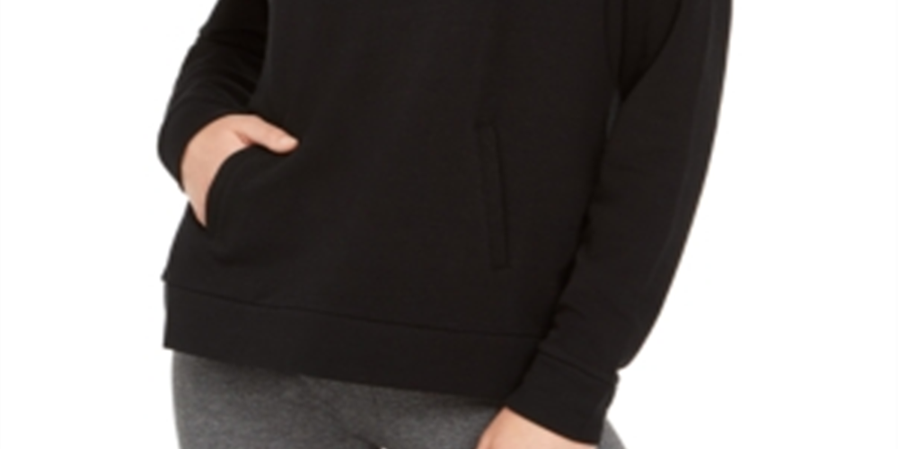 Moletom com capuz feminino 32 Degrees com cordão, preto, tamanho pequeno