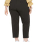 Calça feminina listrada Bar III Plus com cintura amarrada, preta, tamanho 24W