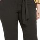 Calça feminina listrada Bar III Plus com cintura amarrada, preta, tamanho 24W