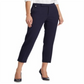 Calça reta Ralph Lauren feminina Stretch Ponte, azul, tamanho extragrande