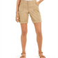 Bermuda feminina estilo &amp; co com aba enrolada, marrom, tamanho 6