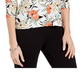 Blusa feminina com estampa floral JM Collection, branca, tamanho pequeno M