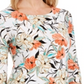 Blusa feminina com estampa floral JM Collection, branca, tamanho pequeno M