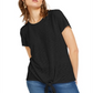 Camiseta feminina com amarração frontal da INC International Concepts, preta, tamanho pequeno e pequeno