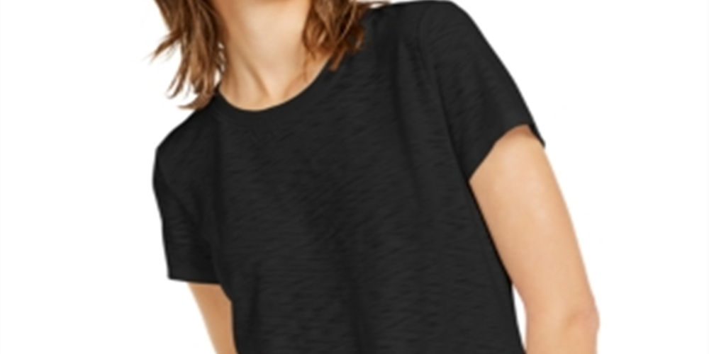 Camiseta feminina com amarração frontal da INC International Concepts, preta, tamanho pequeno e pequeno