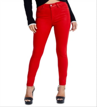 Guess Women's Coated Skinny Jeans Red Size 29