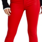Calça jeans skinny com revestimento Guess feminina vermelha tamanho 29